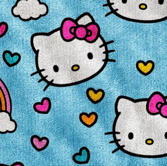 NEW Hello Kitty 'Rainbows and Hearts' Sherpa Throw in Gift Box - Picture 4 of 9